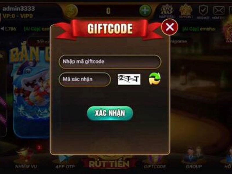 Nhập mã giftcode để nhận ngay khuyến mãi hitclub.